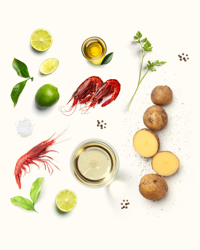 Insalata di gamberoni e patate