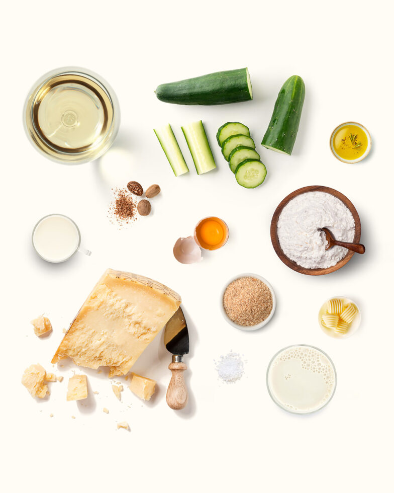 Flan di zucchine e fonduta di parmigiano